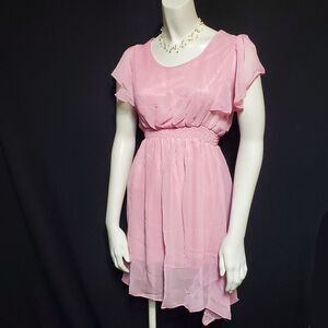 Angela Pink Flowy Dress (L)